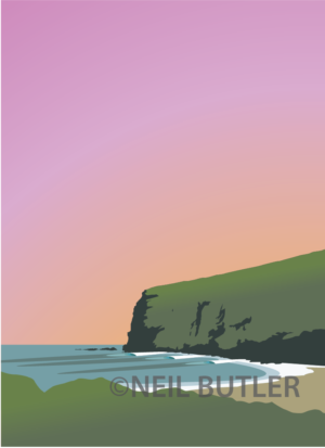 Crackington Haven sunset portrait card