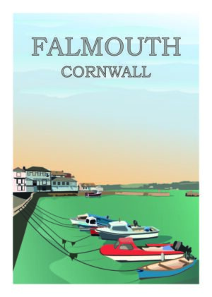 Falmouth custom house quay print
