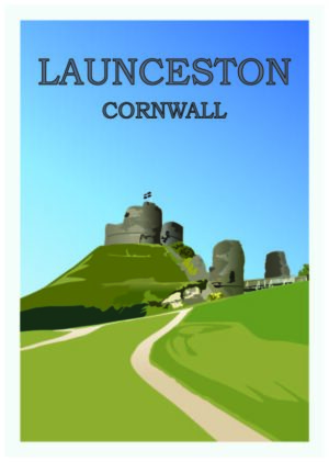 Launceston castle print