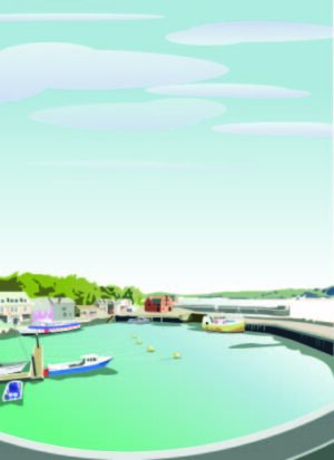 Padstow harbour portrait card