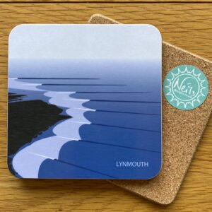 Lynmouth drinks coaster, melamine & cork, 100mm, neils designs