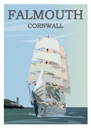 Falmouth tall ship print