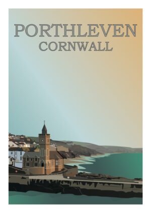 porthleven clocktower print
