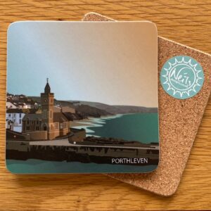 Porthleven clock tower coaster