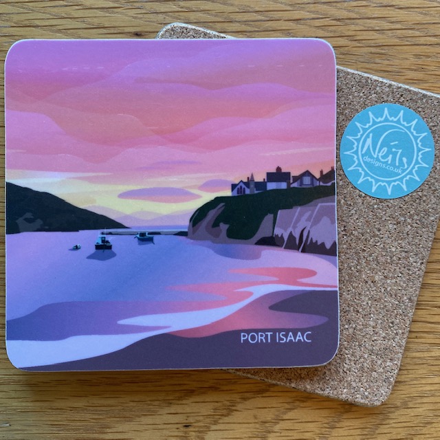 Port Isaac sunset coaster